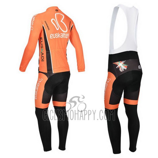 Euskalte Cycling Jersey Bib Tight 2013 Men Long Sleeve Orange